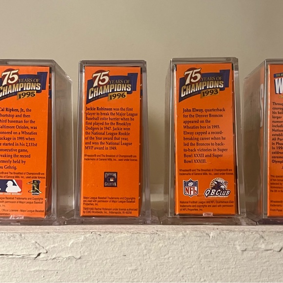 Wheaties 24k Gold Signature Jackie Robinson Muhammad Ali John Elway Cal Ripkin - Picture 2 of 7